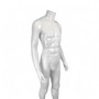 Headless Male Fiberglass Mannequin Glossy White Finish with Glass Stand 166cm