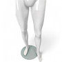 Headless Male Fiberglass Mannequin Glossy White Finish with Glass Stand 166cm