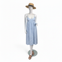 Female Fiberglass Mannequin Glossy White Finish Forward Leg with Glass Stand, full-height product view on a white background, full-height product photograph