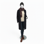 Female Fiberglass Mannequin Glossy White Finish Forward Leg with Glass Stand, full-height product view on a white background, gallery image 12 of 15