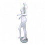 Headless Female Mannequin Glossy White Fiberglass with Glass Stand, full-height product view on a white background, open, centred square layout