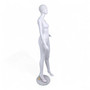 White Glossy Female Faceless Display Egg Head Mannequin, full-height product view on a white background, gallery image 9 of 14