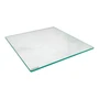 Square tempered-glass shelf with polished green-tinted edges