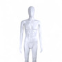 Male Mannequin Matt White Plastic Display with Rotating Head and Metal Stand, full-height product view on a white background, brightly lit product image