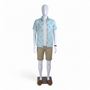 Male Mannequin Matt White Plastic Display with Rotating Head and Metal Stand, full-height product view on a white background, full-height product photograph