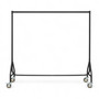 Reinforced Black Heavy-Duty Clothes Rail -150 kg Steel Garment Rack with Wheels