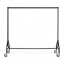 Reinforced Black Heavy-Duty Clothes Rail -150 kg Steel Garment Rack with Wheels, close product view on a white background