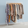 White Heavy-Duty Clothes Rail – 150 kg Load Steel Garment Rack with Wheels