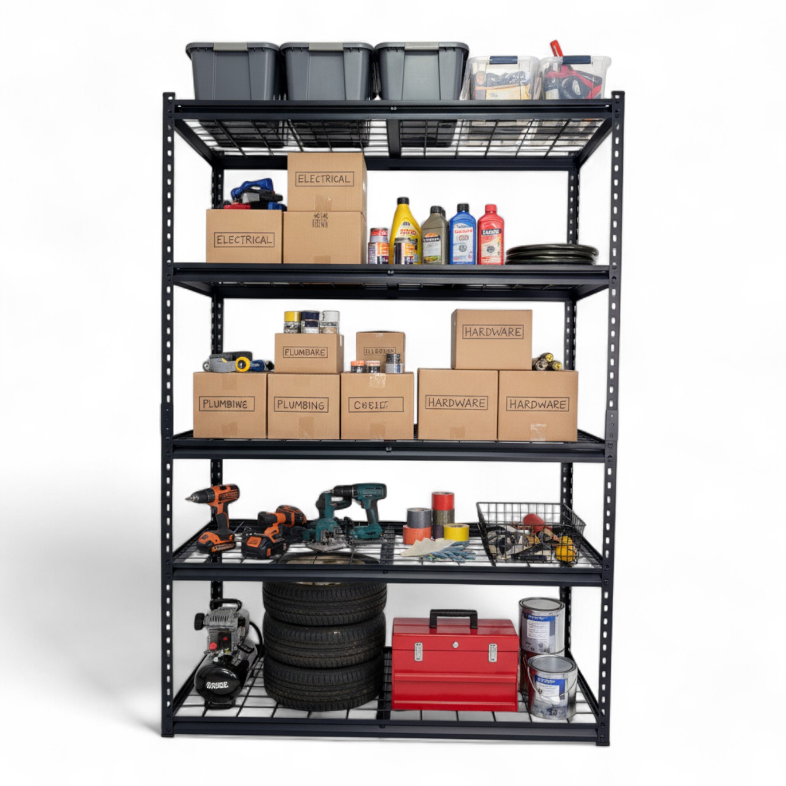 Heavy-Duty Wire Metal Shelving Unit, Adjustable 5-Tier Storage Rack