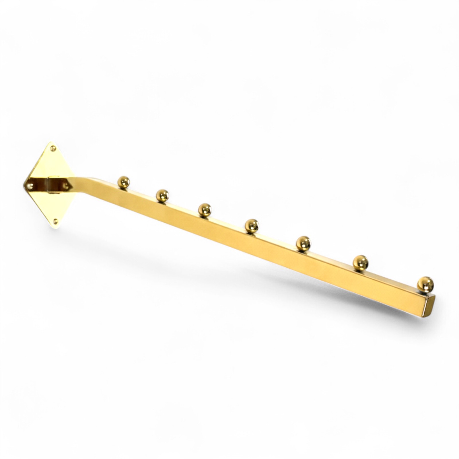 7 Ball Sloping Wall-Fix Display Arm Golden Steel Space-Saving Rail