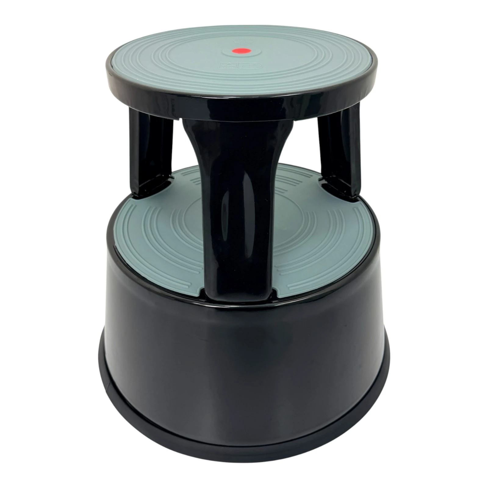 Durable Black Steel Kick Step Stool Non-Slip Portable for Home Office Warehouse