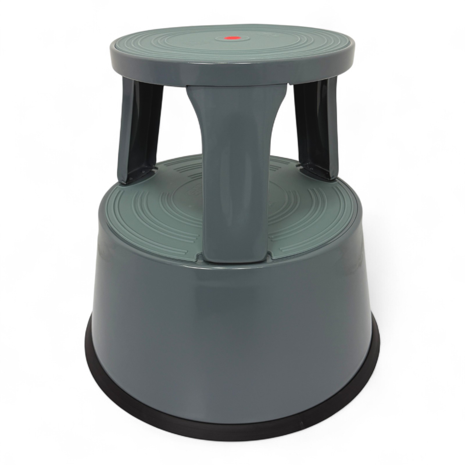 Basalt Grey Steel Kick Step Stool Non-Slip Portable for Home Office Warehouse