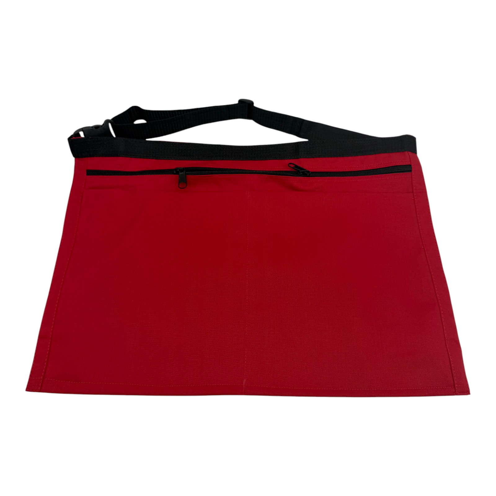 Market Stall Money Belt Waist Pouch – 4 Pockets, Adjustable Strap, Red