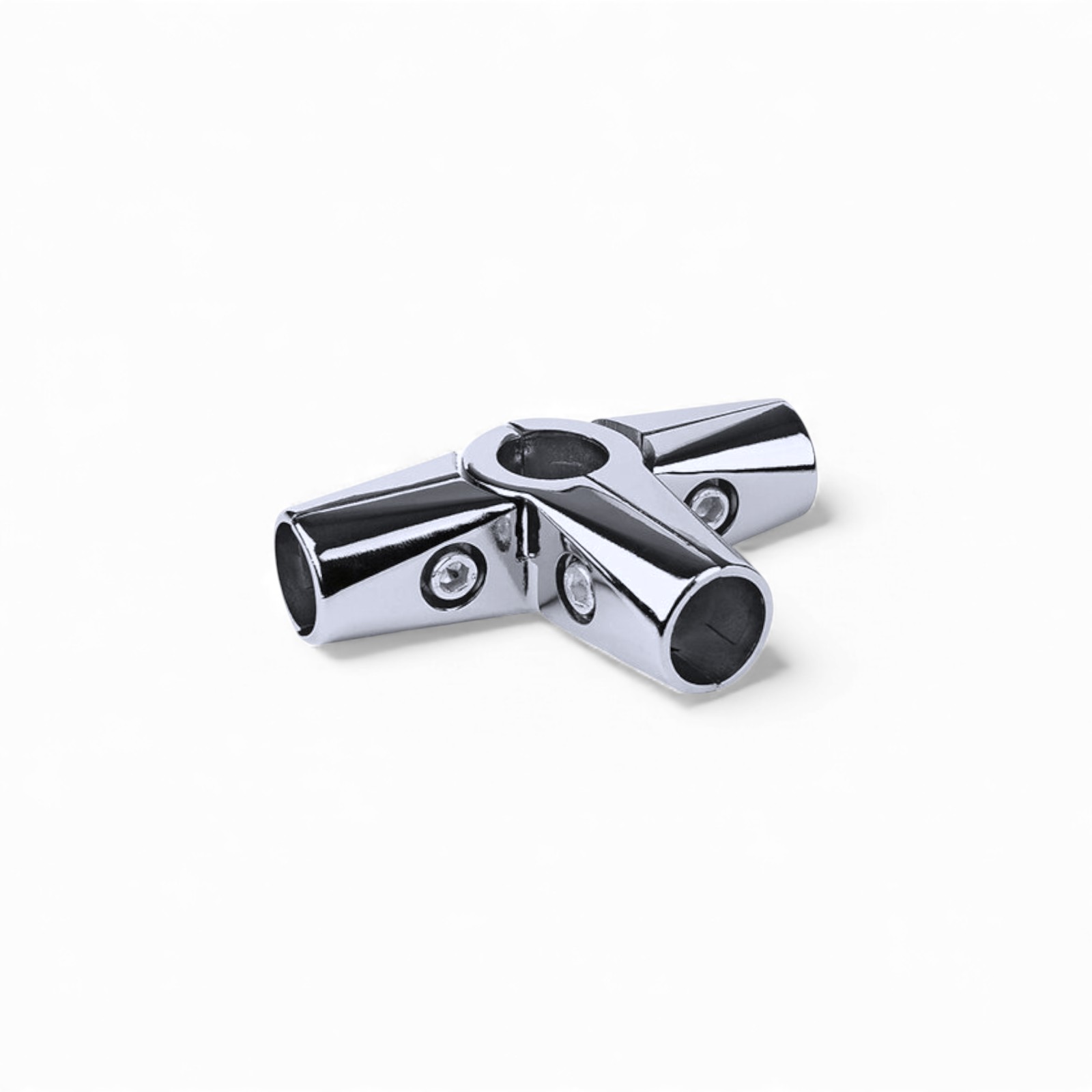 Heavy Duty 5-Way Corner Clamp for 25mm–32mm Chrome Rail Systems