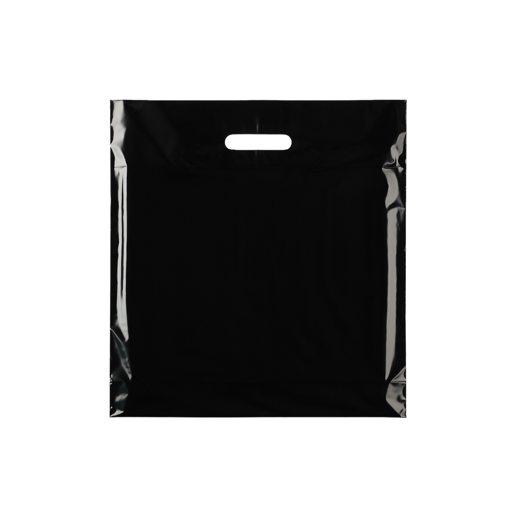 Plastic Plain Black Carrier Bags – Recyclable Retail Shopping Bags (4 Sizes)