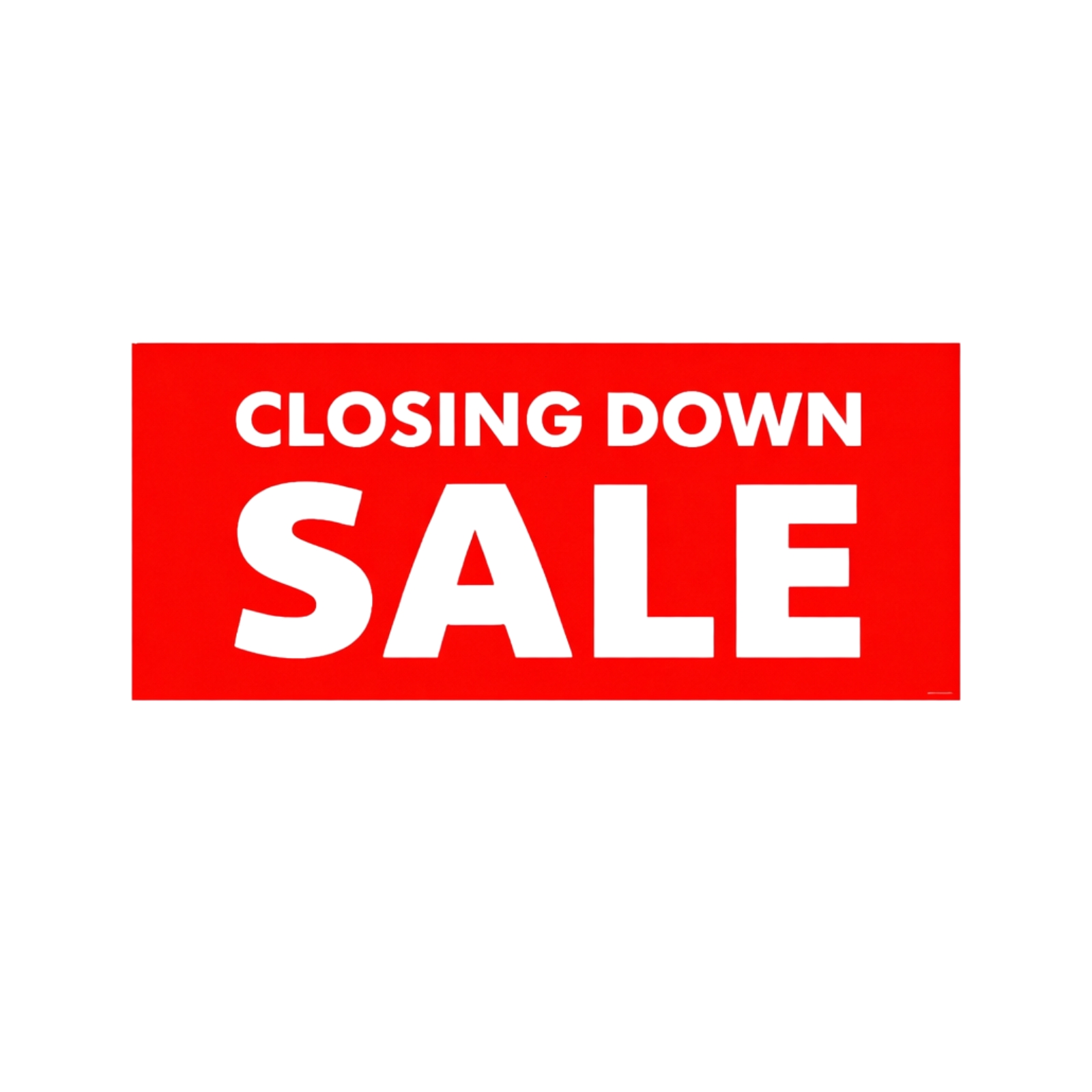 Closing Down Sale Window Poster 75x30cm – Red Retail Sale Sign, Easy Hang