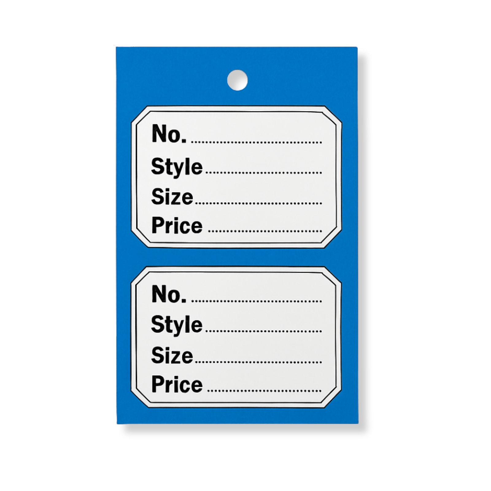 1000 Unstrung Perforated Stock Tickets 41x63mm Blue Swing Tags for Tagging Guns
