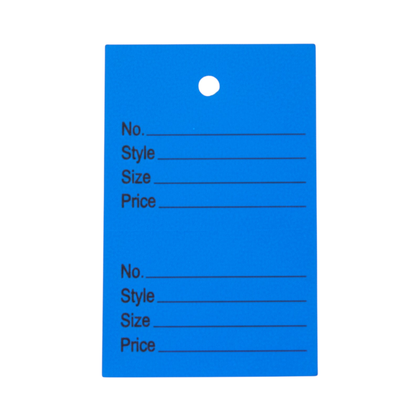 1000 Unstrung Perforated Stock Tickets 41x63mm Blue, Swing Tags for Tagging Guns