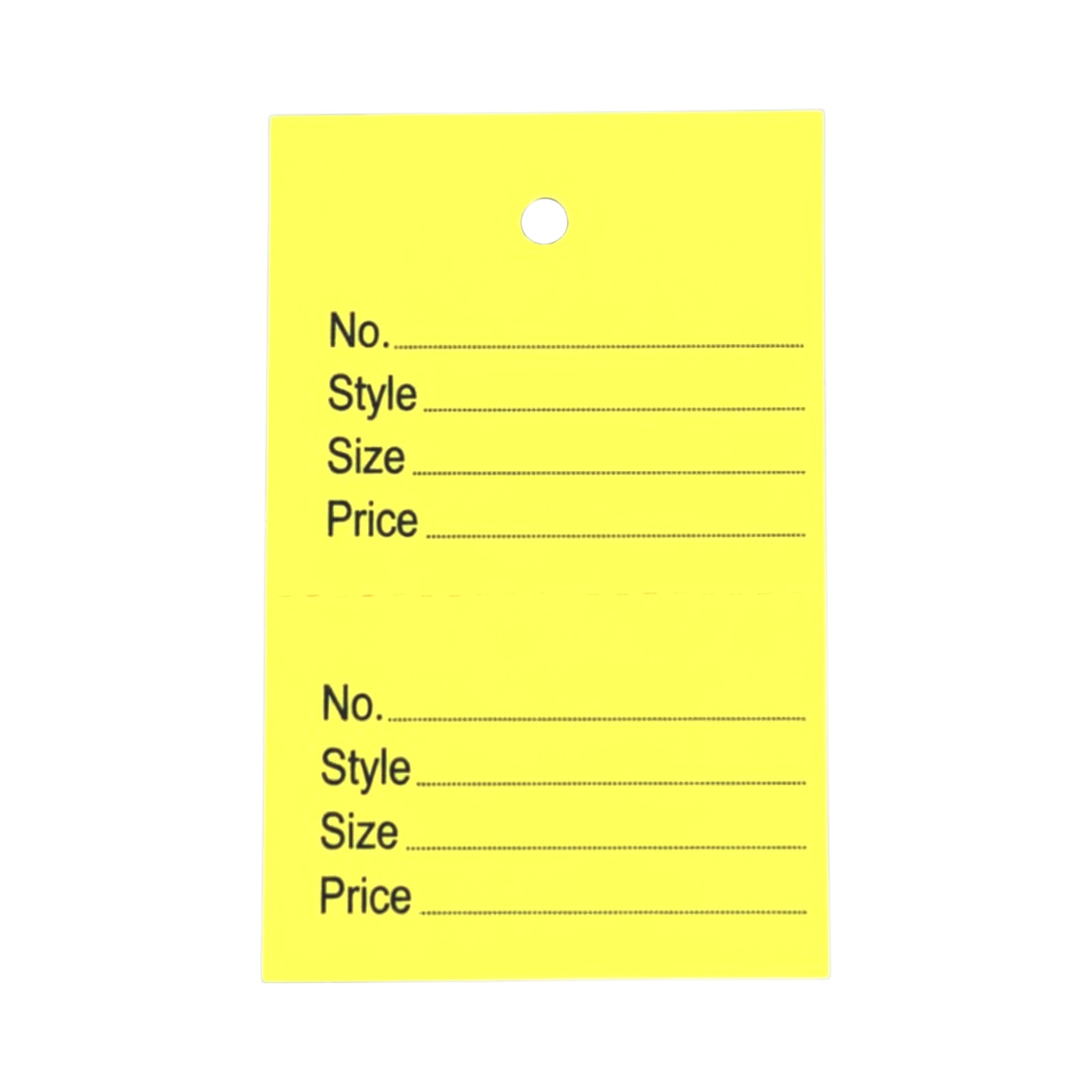 1000 Unstrung Perforated Stock Tickets 41x63mm Yellow,Swing Tags for Tagging Gun