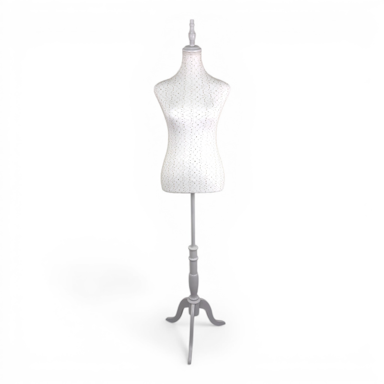 White Lace Female Mannequin Torso with Adjustable Tripod Stand