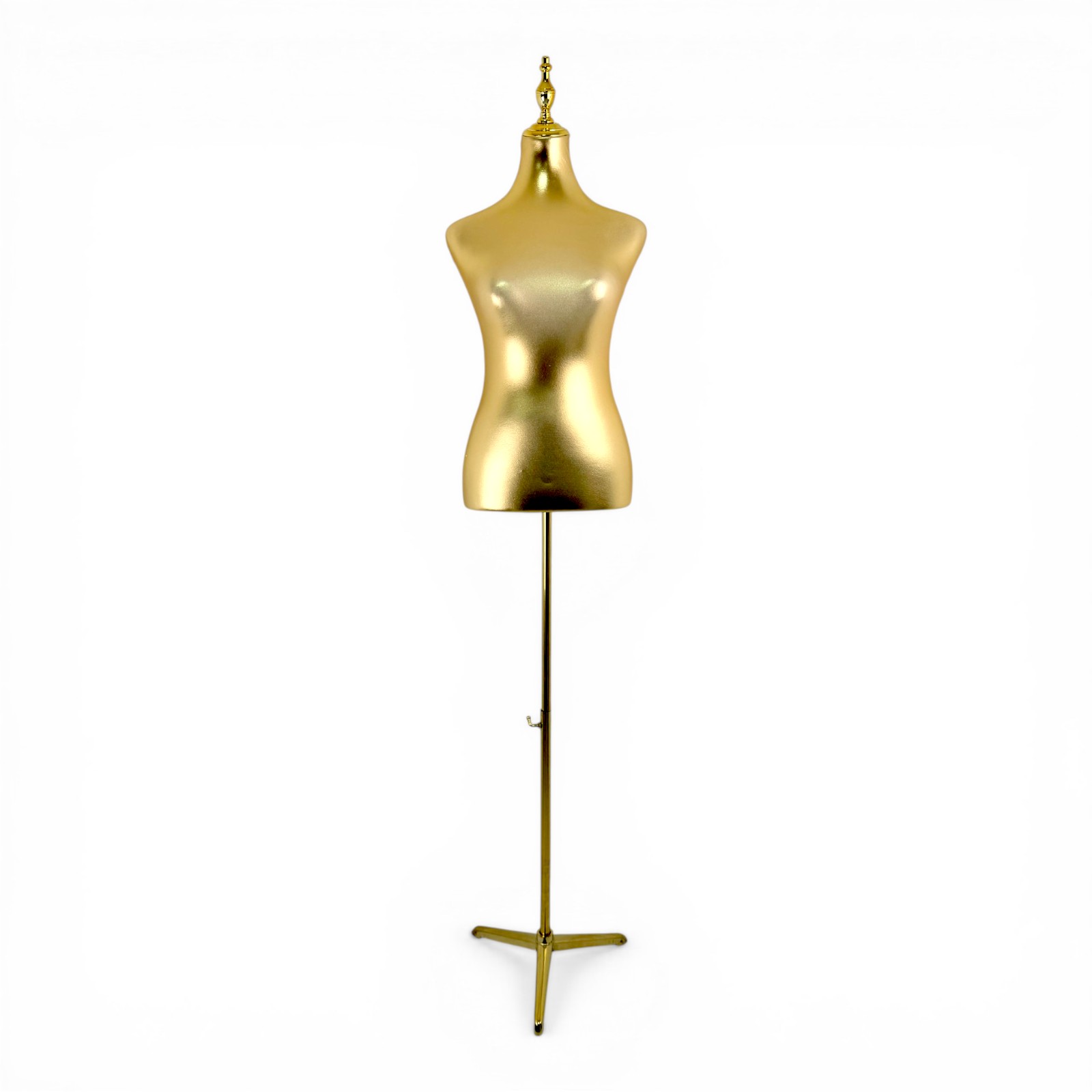 Luxury Gold Female Mannequin Torso with Adjustable Height Metal Stand