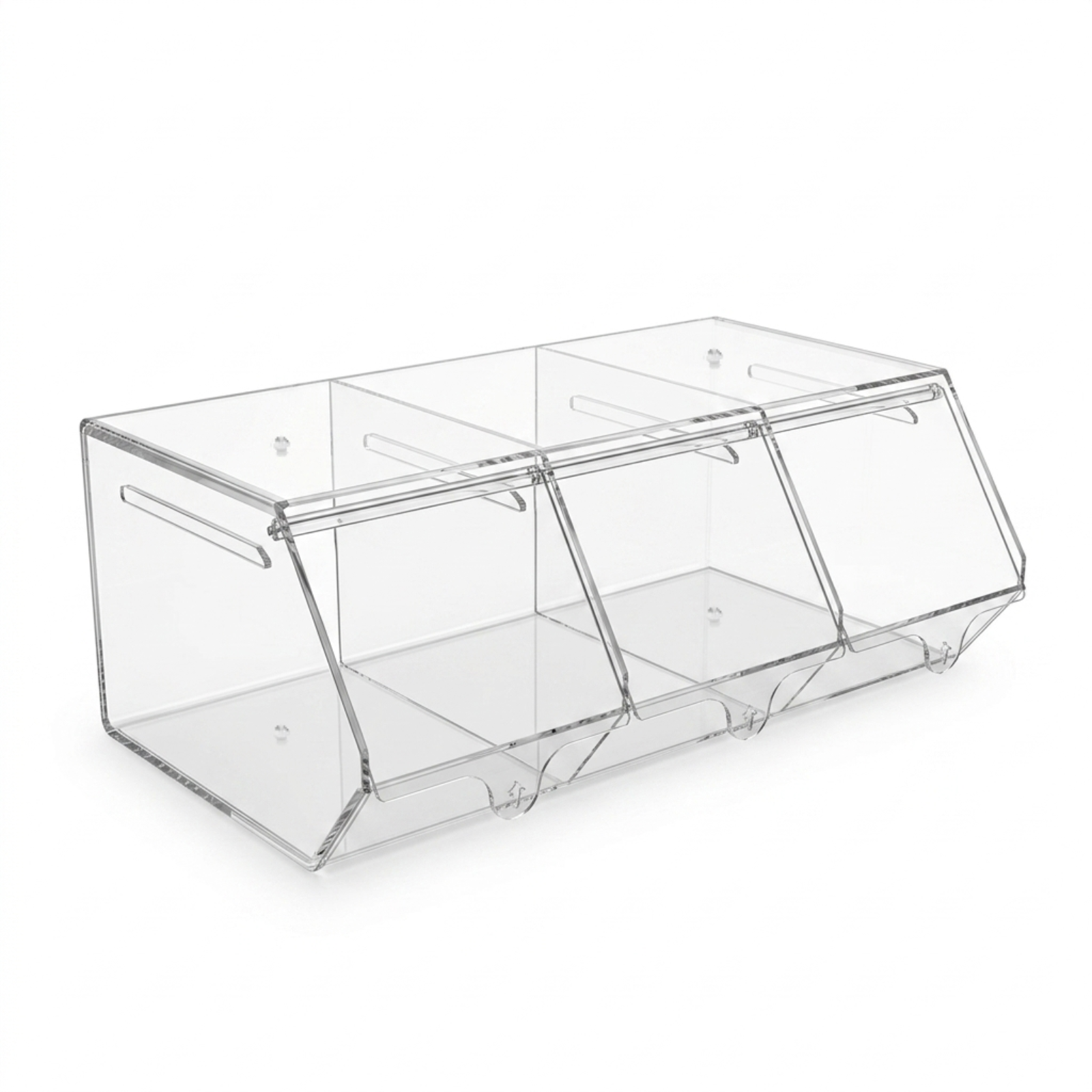 3 Section Acrylic Pick & Mix Sweet Dispenser Clear Candy Display Unit