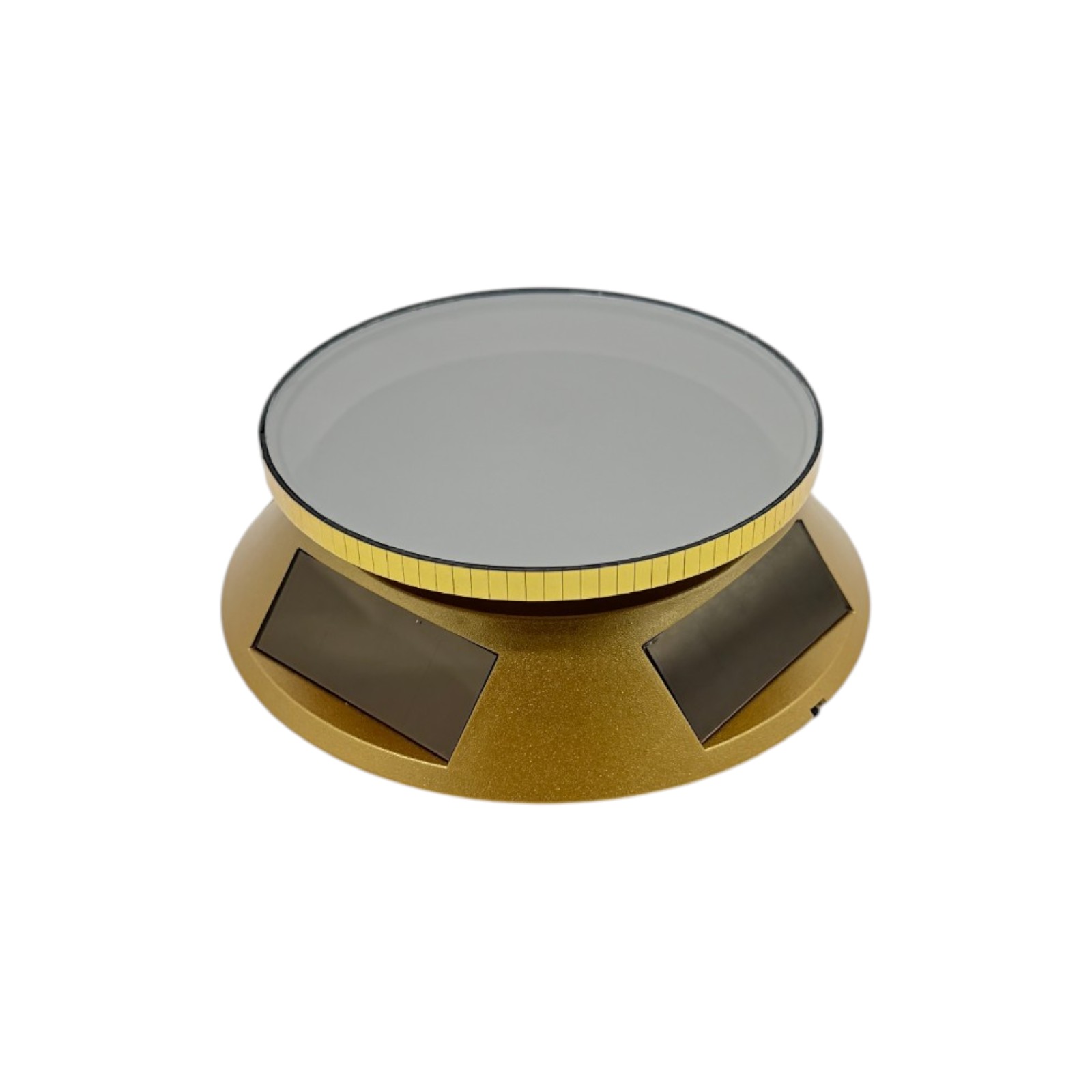 Solar LED Rotating Display Stand 360° Turntable Motorized Gold