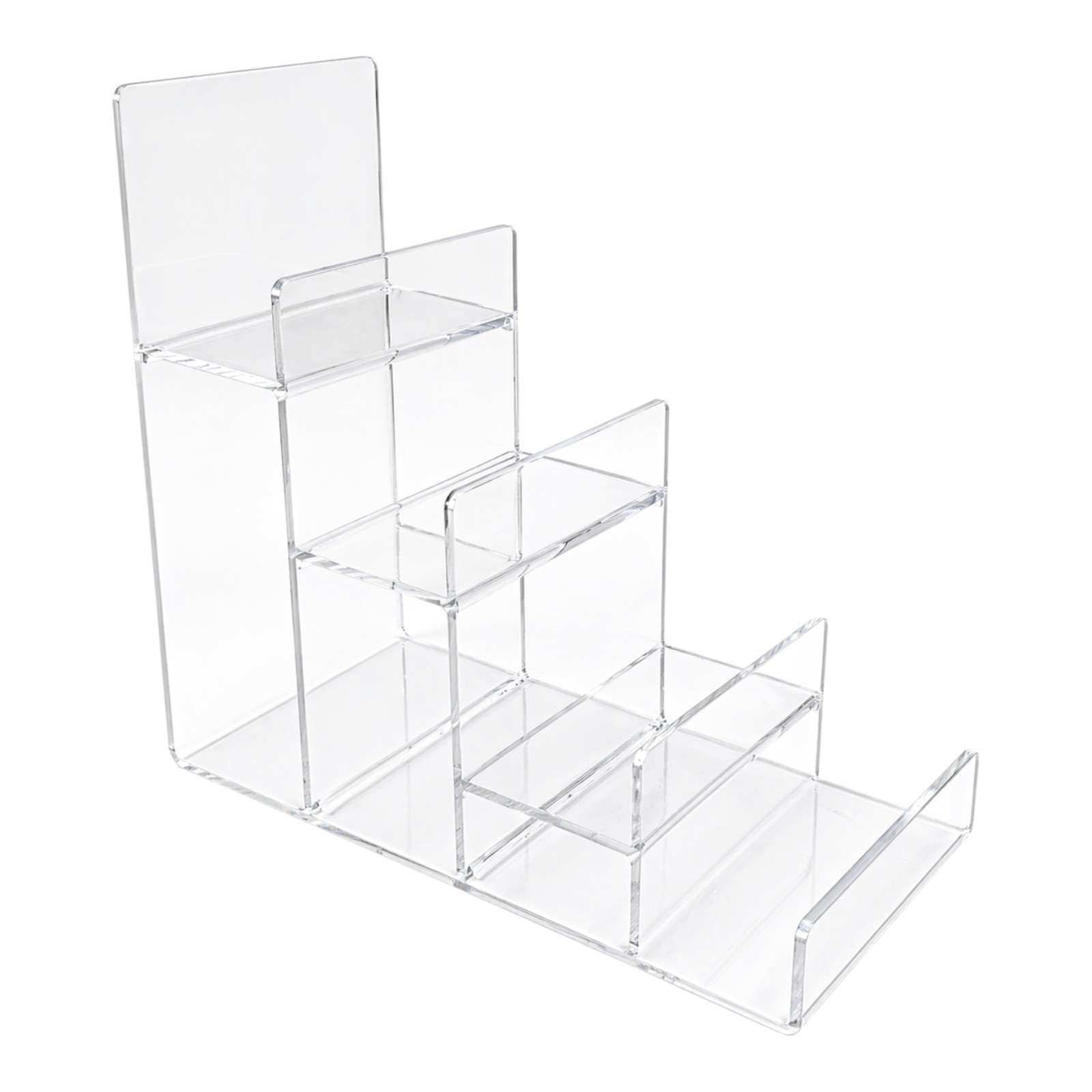 4 Tier Clear Acrylic Mobile Phone Display Stand for Retail Jewellery Long Lip