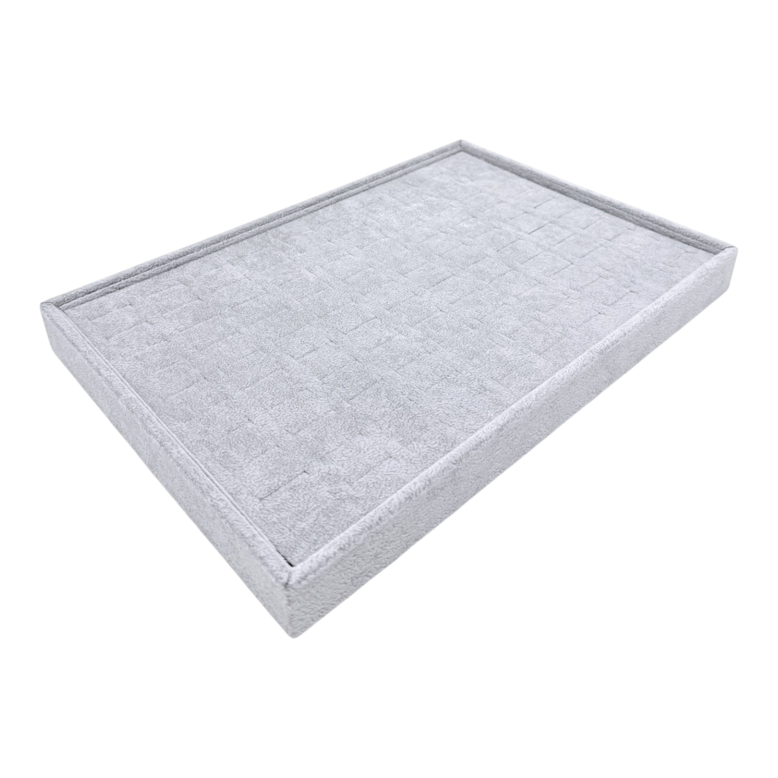 Grey Velvet 100 Grid Jewellery Organizer Tray Insert 35×24×3cm