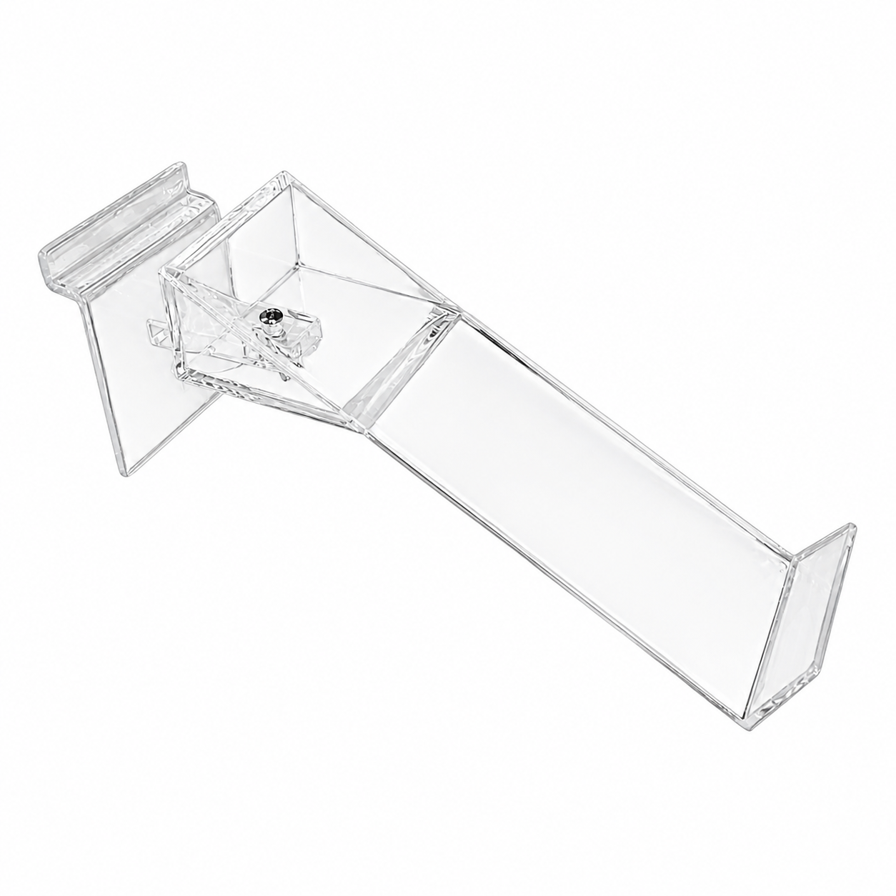 Clear Acrylic Rotating Shoe Display Stand for Slatwall Retail Shelving