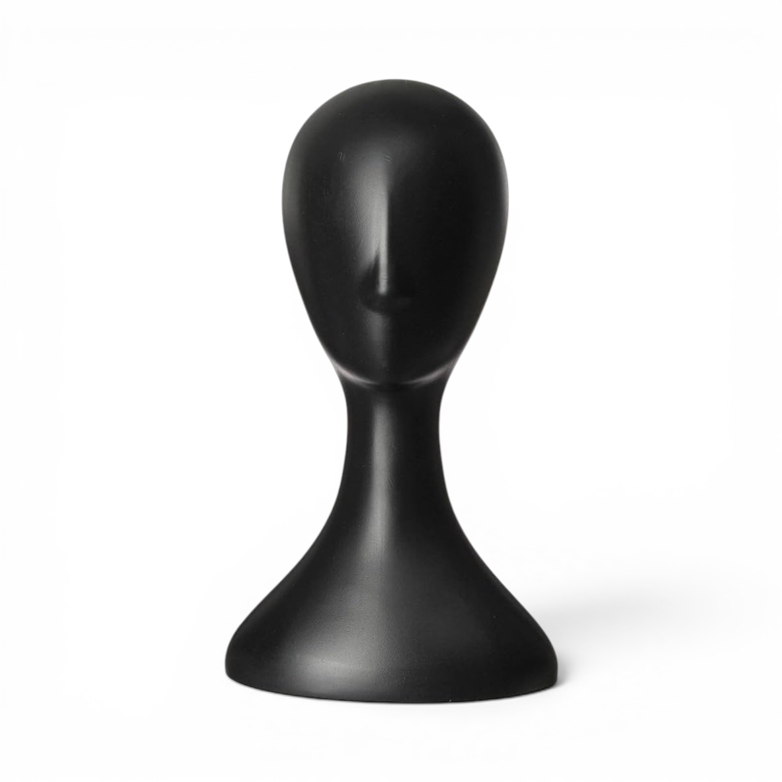 Black Plastic Female Mannequin Head Display Stand for Wigs, Hats