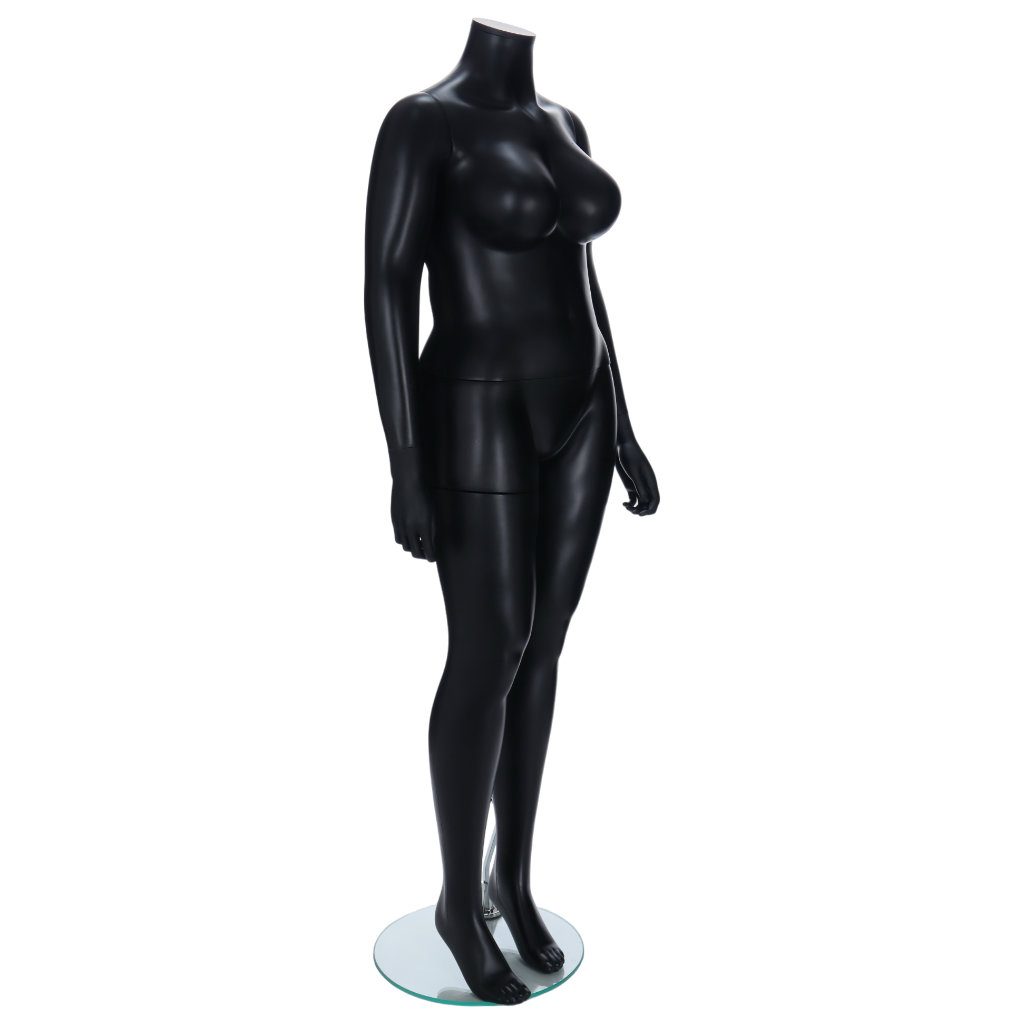 Female Fuller Figure Mannequin – No Head – Black Finish