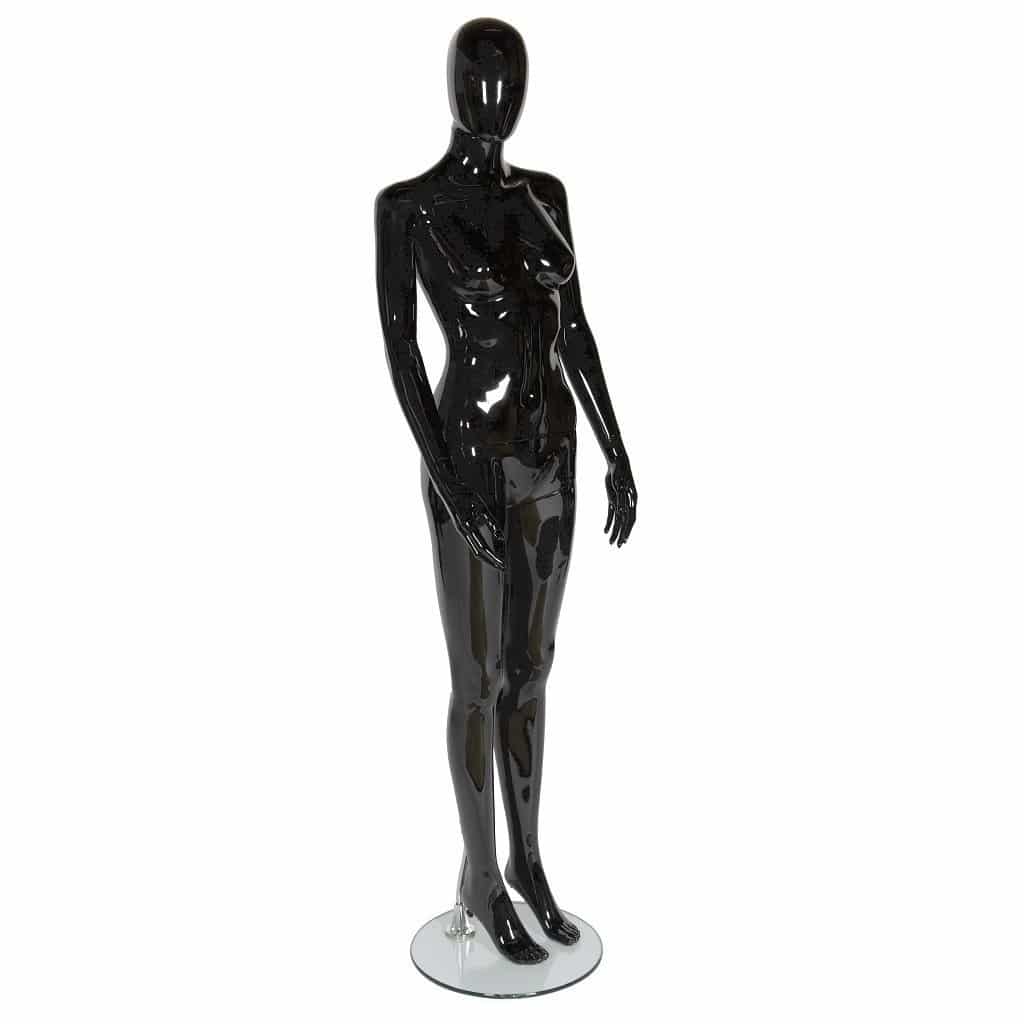 Female Mannequin – Egg Head – Gloss Black