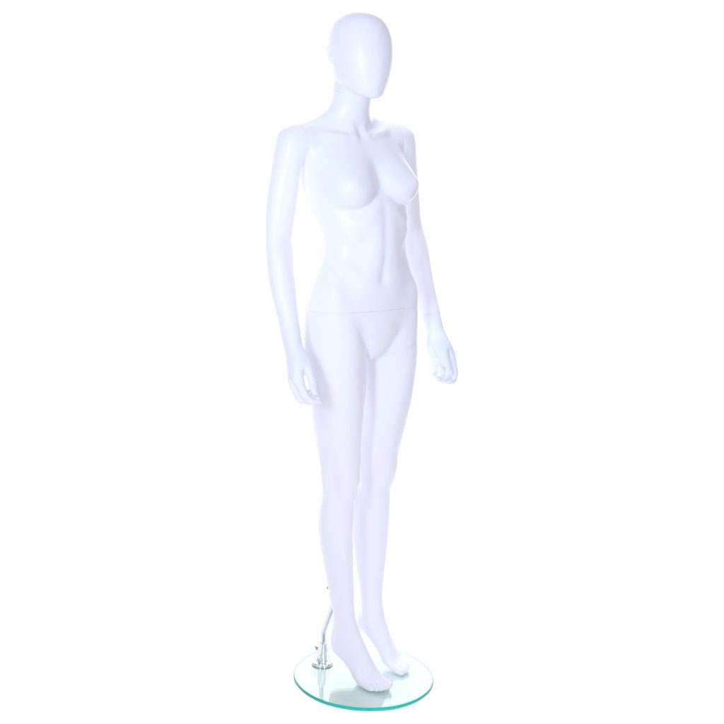 Female Mannequin – Egg Head with Ears – White Finish