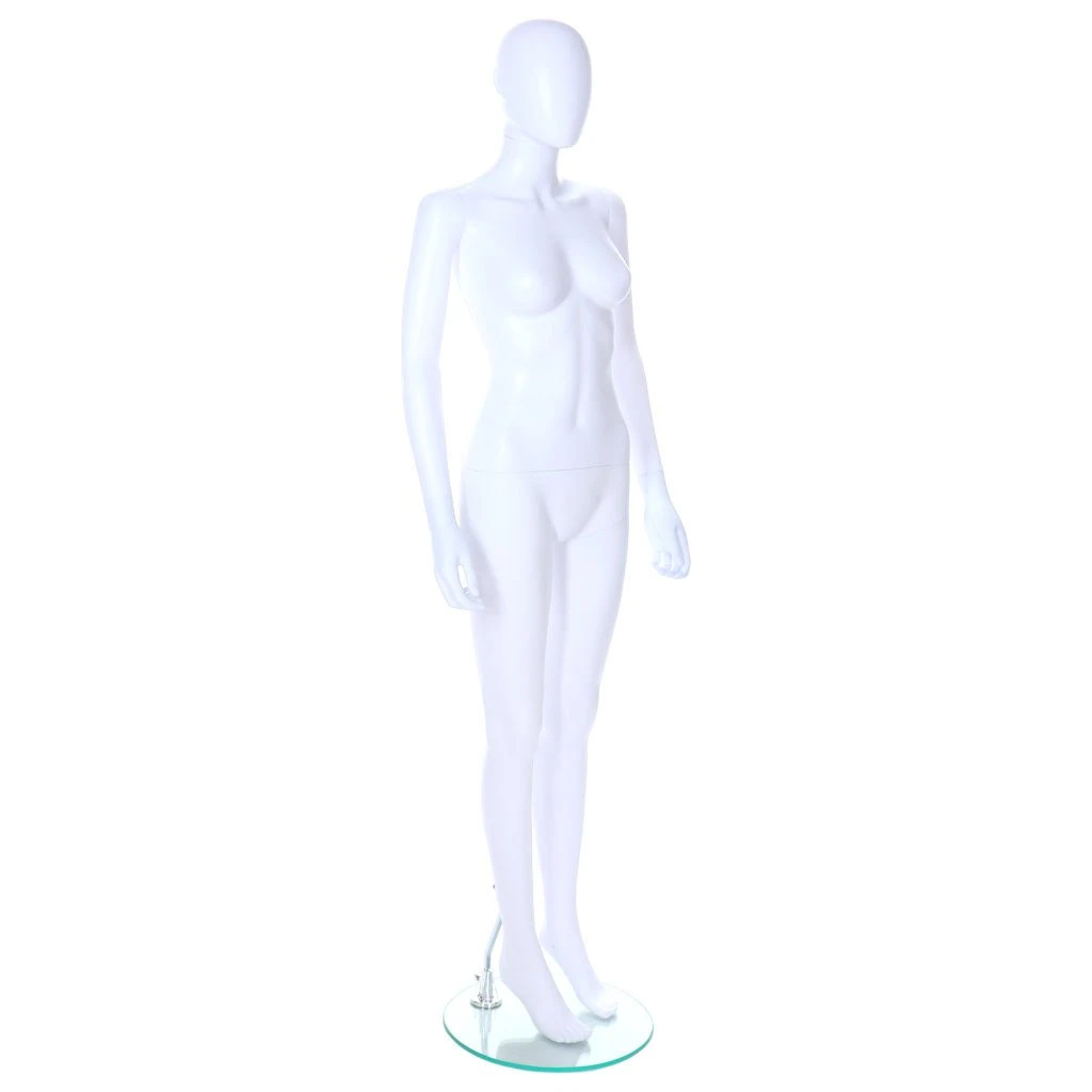 Female Mannequin – Egg Head with Ears – White Finish