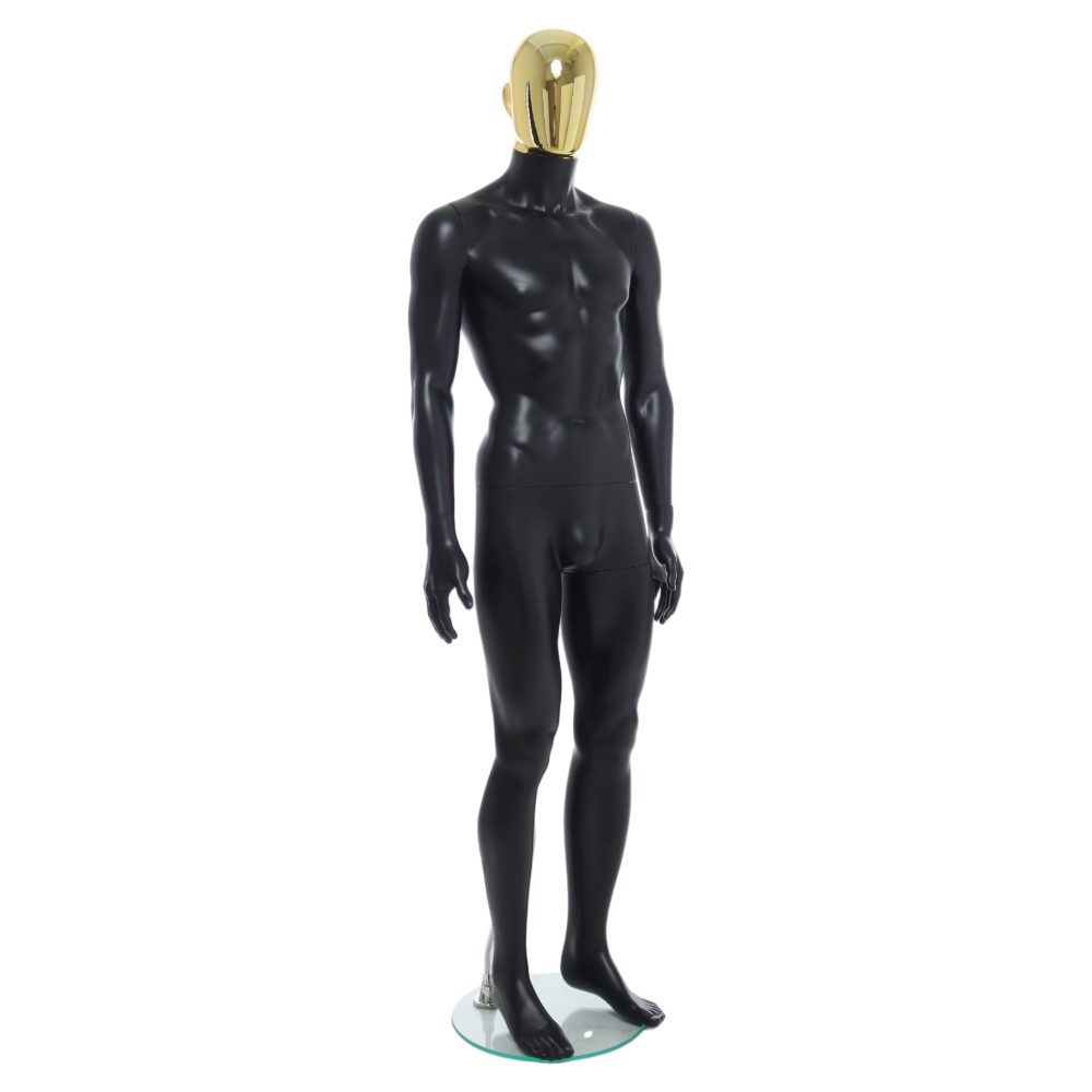 Male Seated Mannequin – Egg Head – Matt White