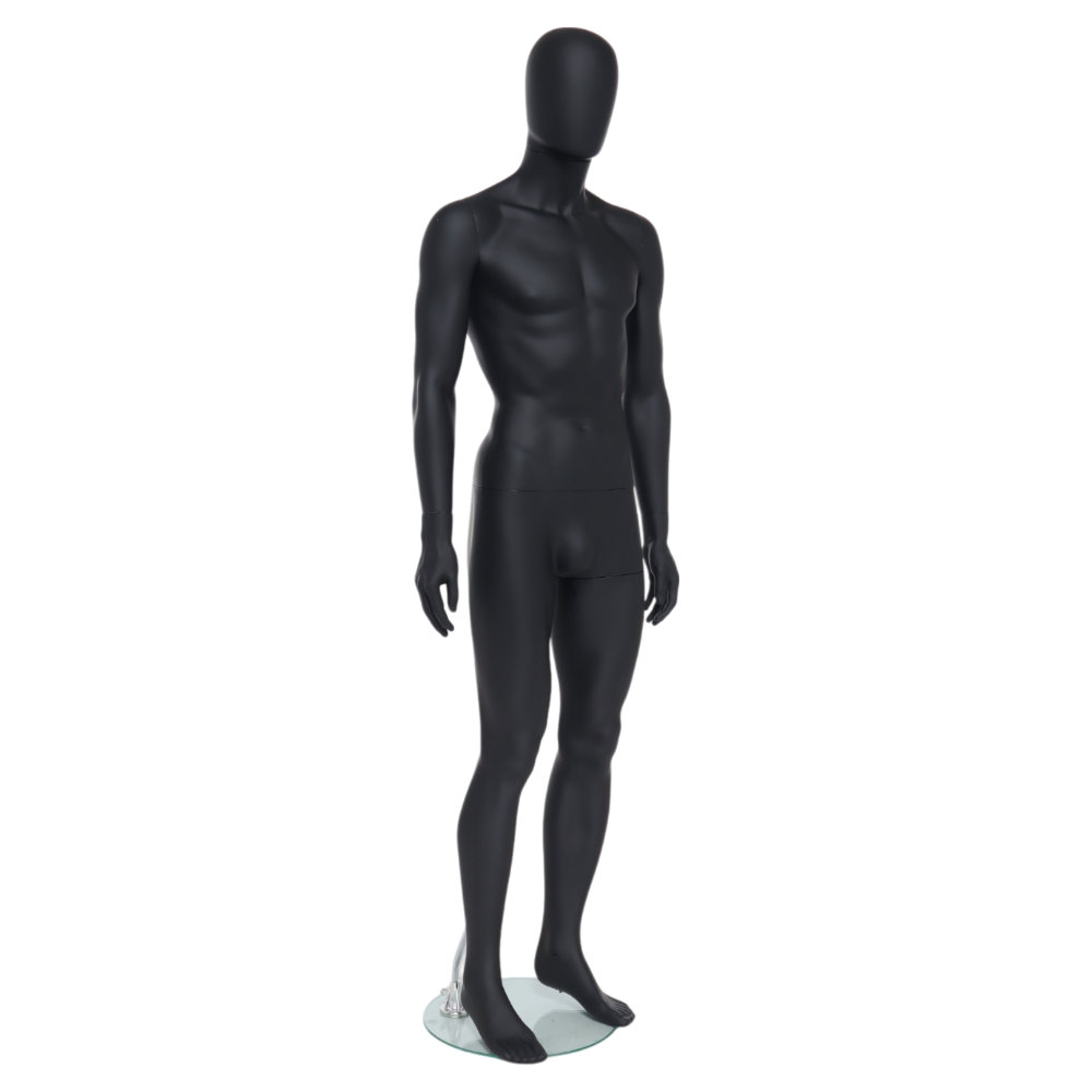 GEM321 Male Mannequin – Egg Head – Matt Black