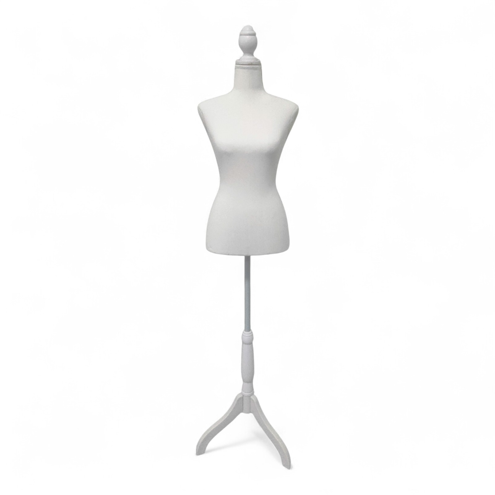 White Female Mannequin Torso – Tripod Stand, Adjustable Height, Light Weight