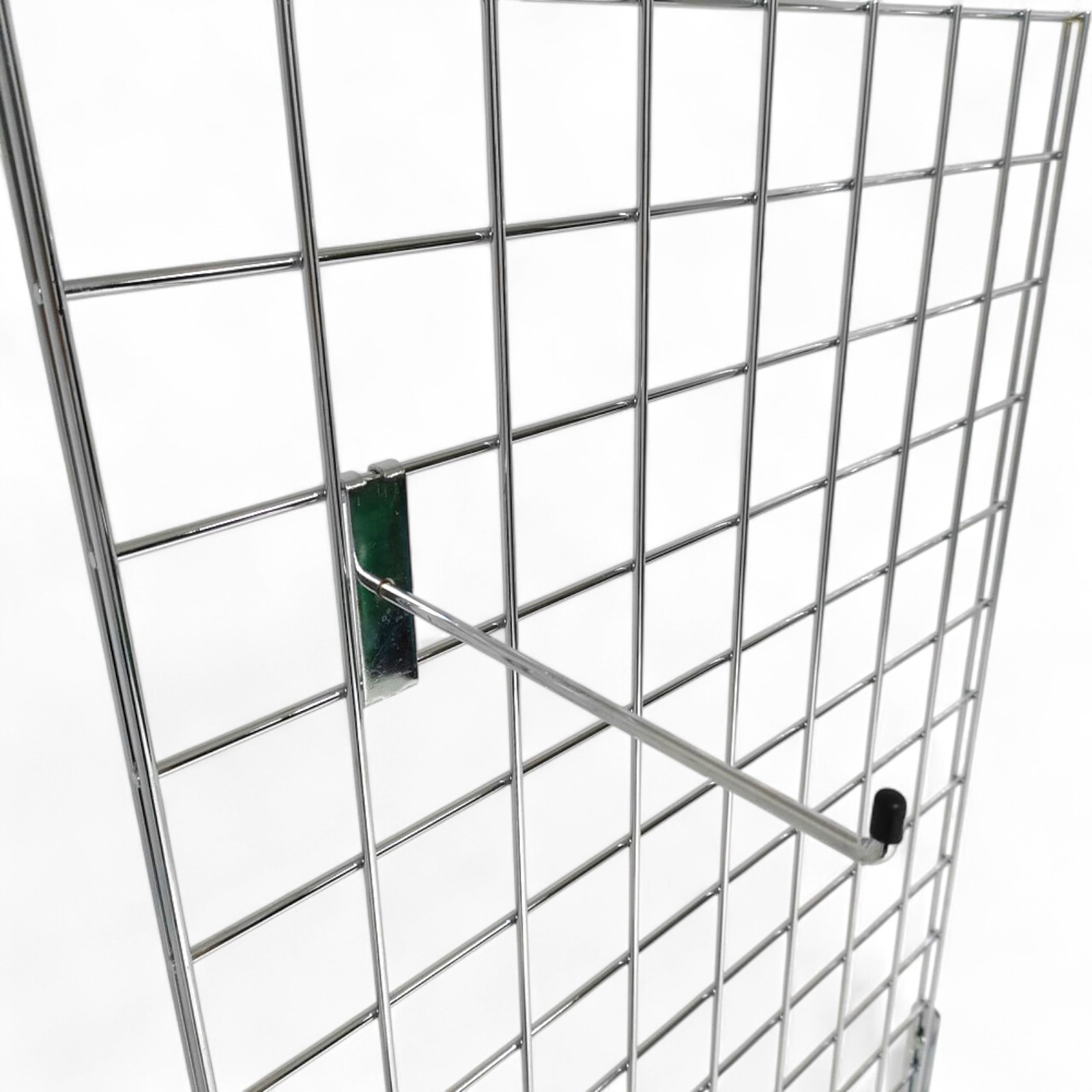 8" Chrome Single Prong Hook for Grid Mesh Panels – Retail Display Accessory
