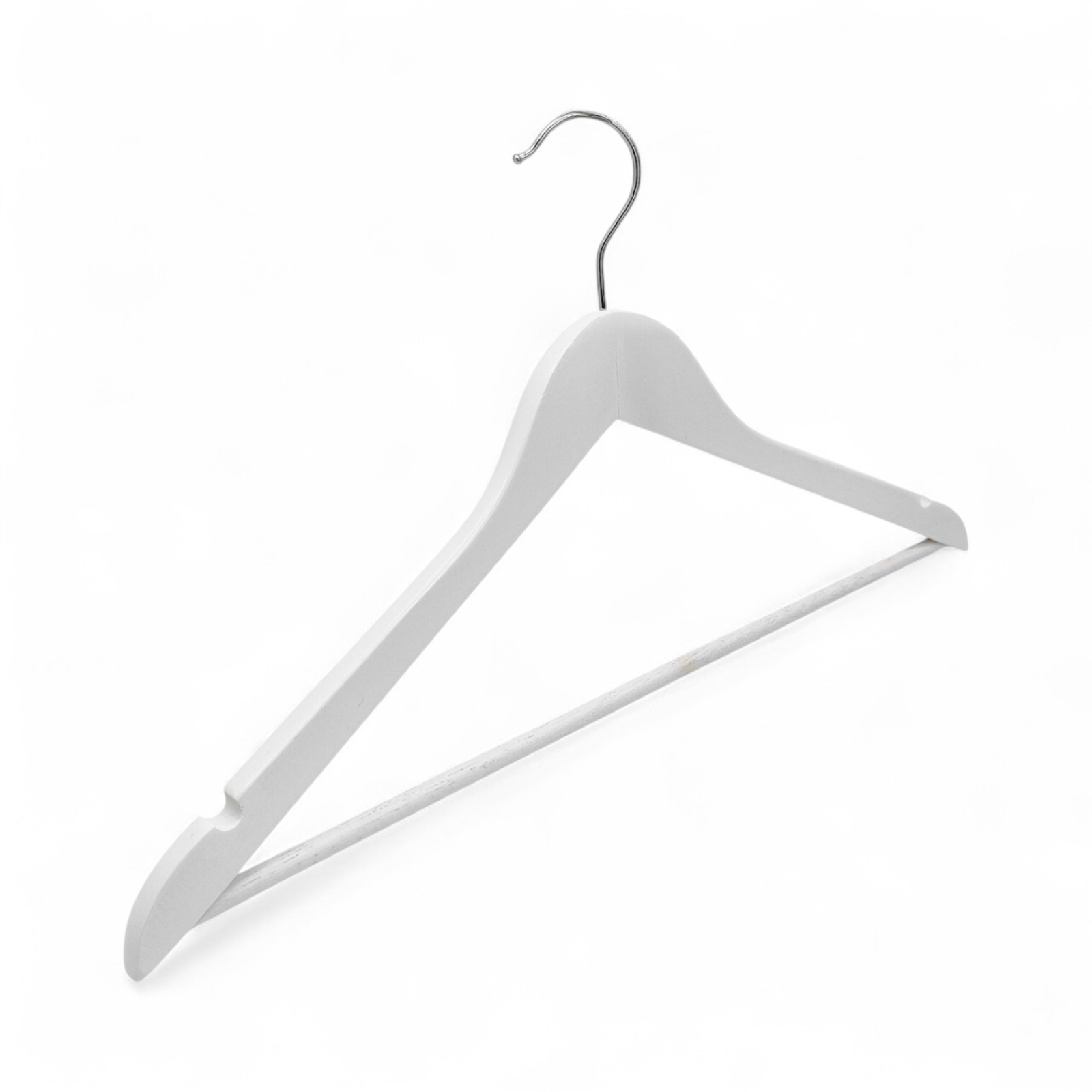 Wooden Clothes Hangers with Bar & Notches 44.5cm Adult Wardrobe