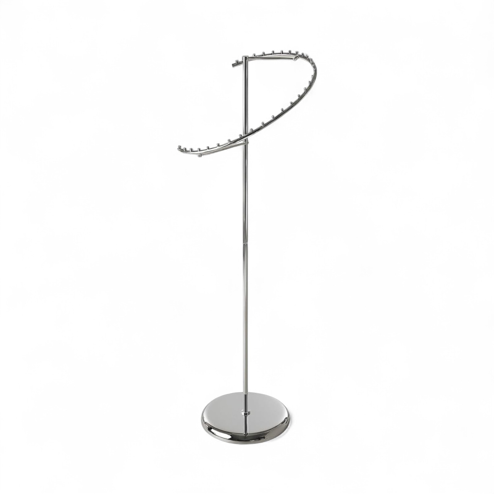 Chrome Spiral Clothes Display Stand 29 Ball-Stops Adjustable Height Retail