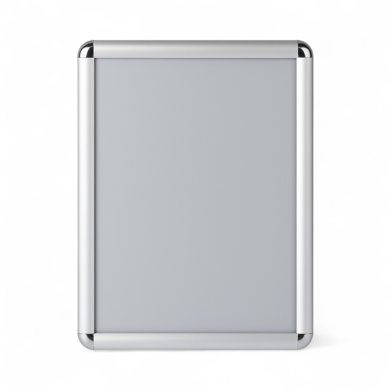 Silver Snap Frame 25mm Round Corners Poster Holder Anti-Glare Cover A0-A5 Display