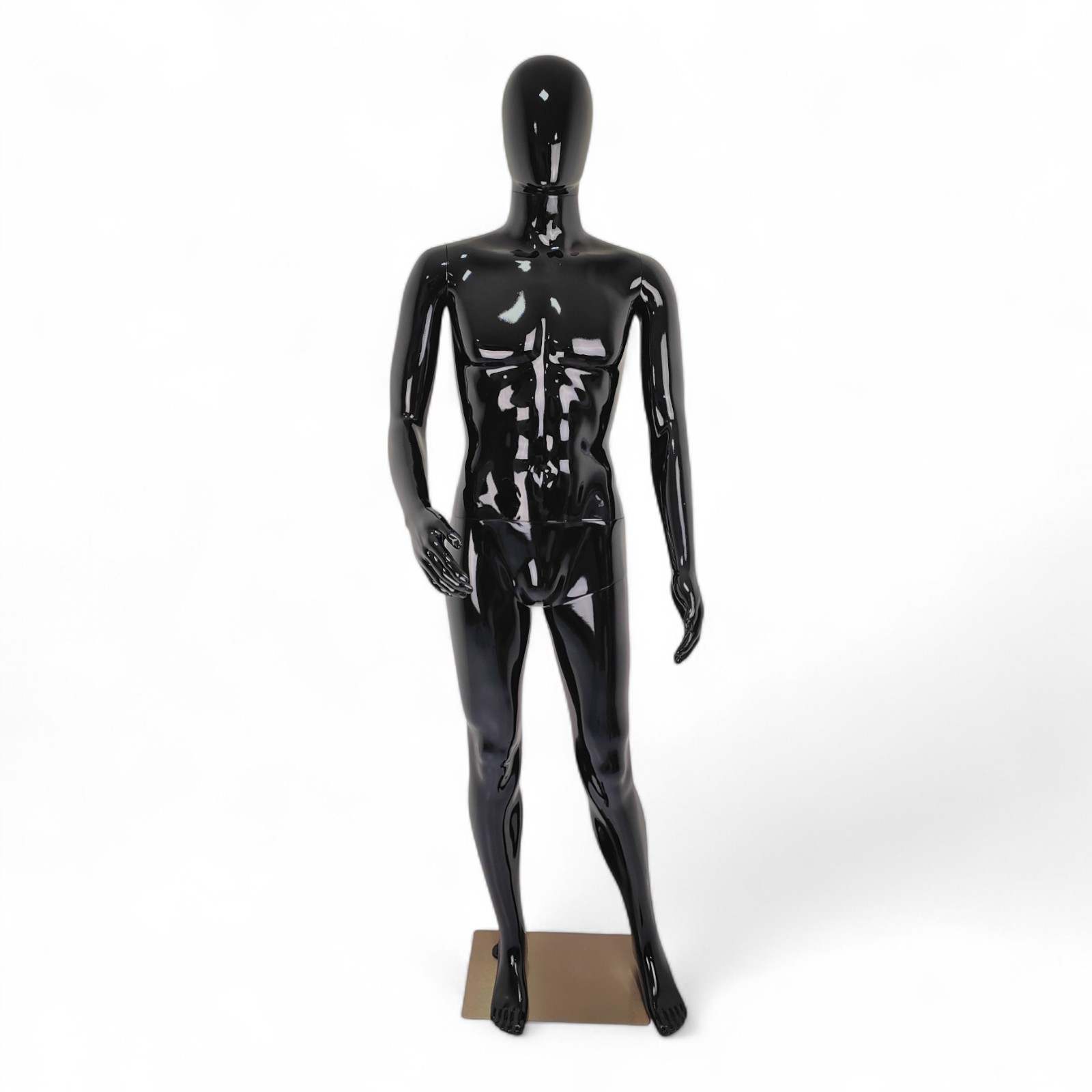 Male Faceless Glossy Display Egg Head Mannequin – Black Sleek Retail Showcase