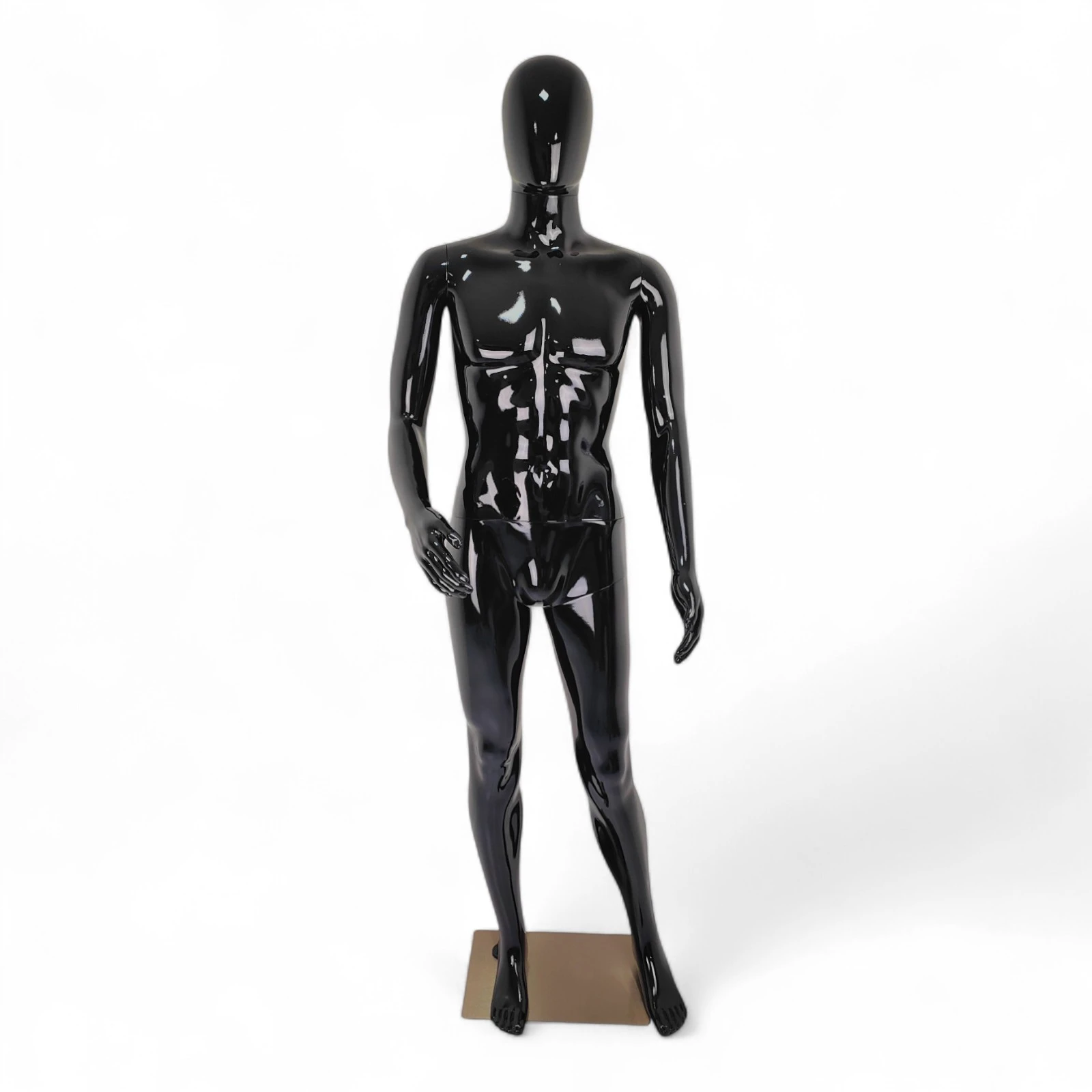 Male Faceless Glossy Display Egg Head Mannequin – Black Sleek Retail Showcase