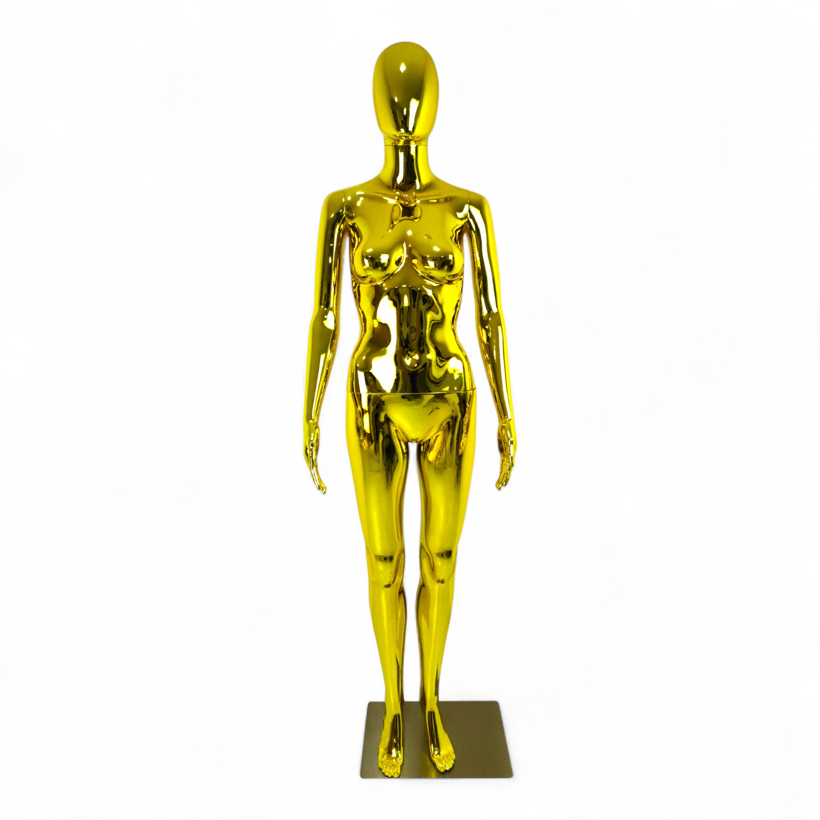Female Faceless Display Egg Head Mannequin – Luxury Gold Retail Showcase