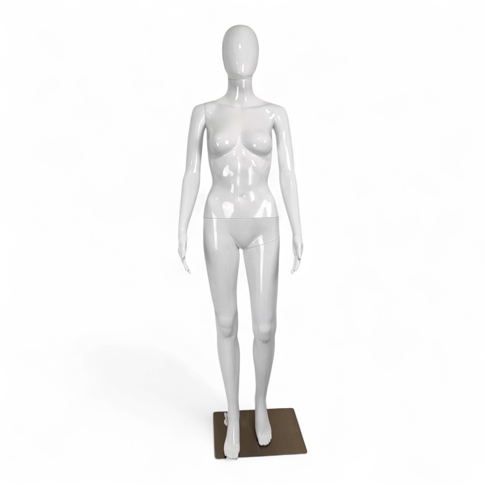Glossy White Female Faceless Display Egg Head Mannequin – Sleek Retail Showcase