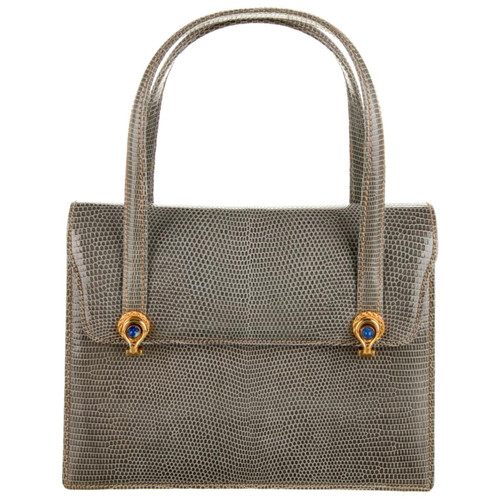 1960s GUCCi Lizard and Lapis Handbag, with box