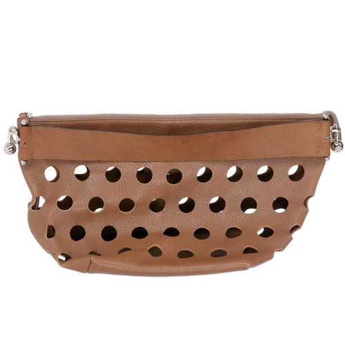 2000s Marni Perforated Brown Leather Tote Bag