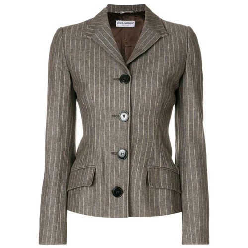 2000s Dolce & Gabbana Brown Pinstripe Jacket