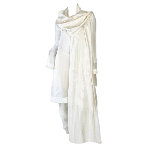 1990s Issey Miyake Silk/ Nylon Pant and Tunic Attached wrap